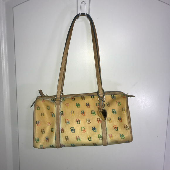 Dooney & Bourke Y2K Rainbow Signature Logo Monogram Satchel EUC - Picture 1 of 9